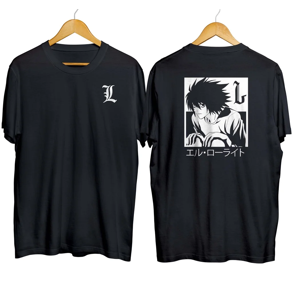 T-Shirts distro anime L-DEATH NOTE / L-LAWLIET - DEATH NOTE 100% cotton combed 30s