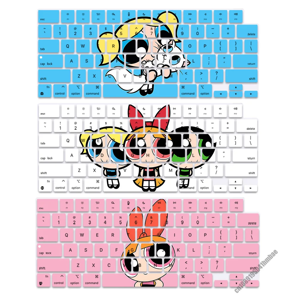 

Powerpuffs Girls US Layout Soft Silicone Keyboard Cover for Macbook pro 14 M1 M2 M3 A2442 A2485 A2779 A2780 Air M2 A2681 A2941