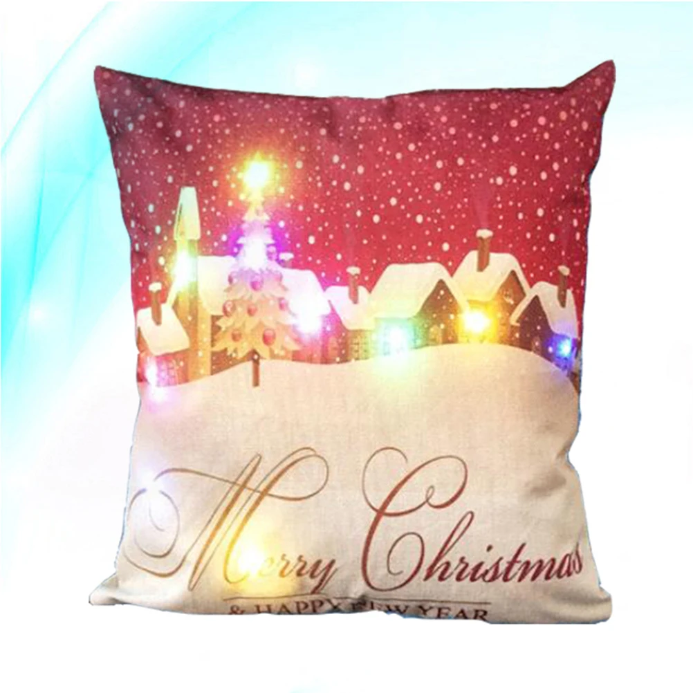 

Glowing Pillow Case Cover Throw Cushion Christmas Patterns Home Decor Holiday Event Sofa Coffee Shop Library Bookstore