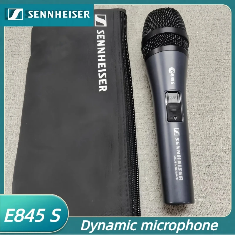 ميكروفون ديناميكي Sennheiser E845 S أصلي بنمط قطبي فائق القلب ميكروفون كاريوكي أداء احترافي ميكروفون سلكي