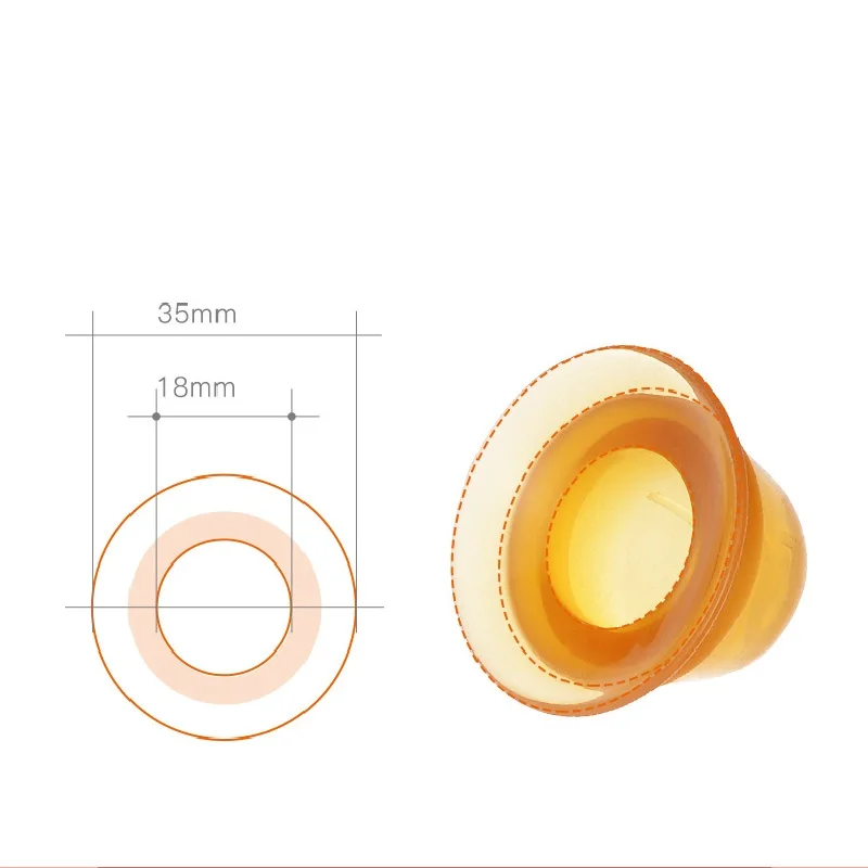 모유 수유 엄마 또는 여성용 실리콘, 평면 거꾸로 젖꼭지 교정기, 노란색 젖꼭지 교정기, 투명 케이스 포함, 2 개