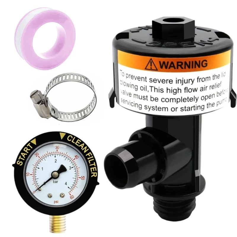 Manual Air Relief Valves Replacement Relief Values Gauge Plug Water Release Valves Pressure Gauge Replacement for 9820980