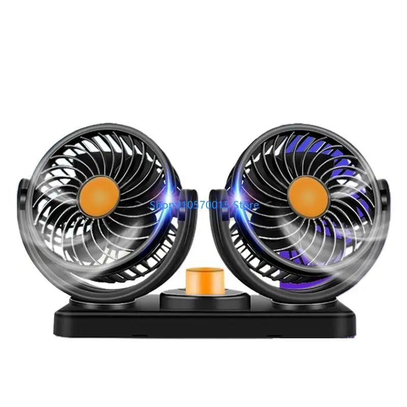 B95C Car Fan Mini 360 Rotating Dual for Head Portable Car for Seat Clip Fan Strong Wi