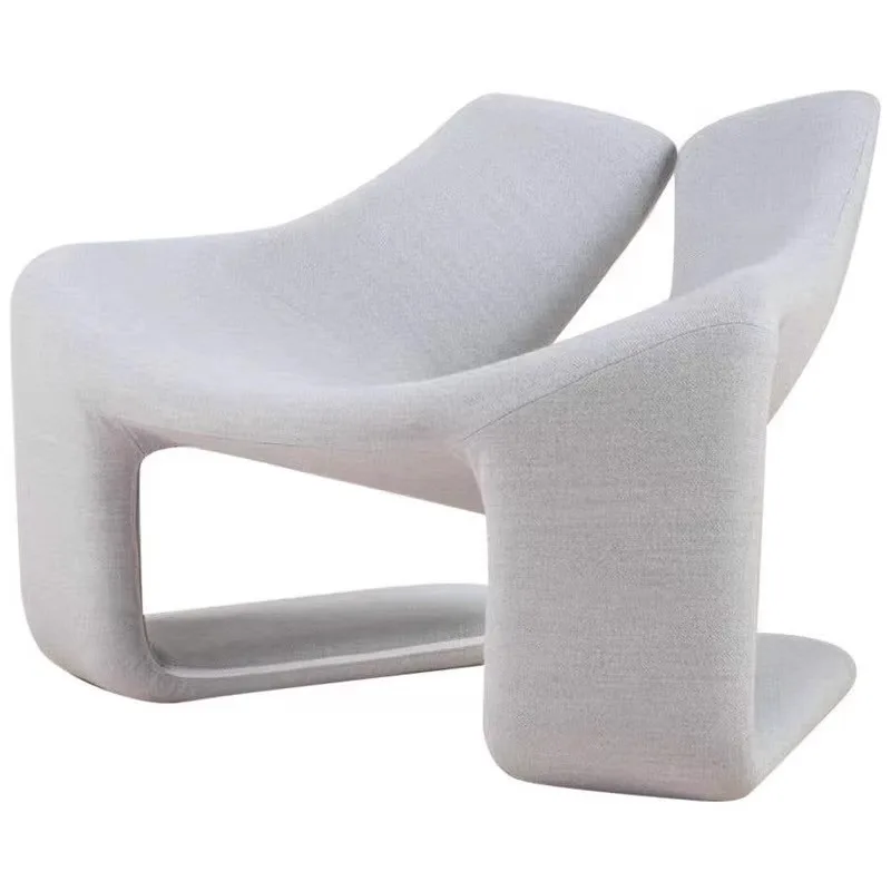 

Designer leisure chair FRP hollow special-shaped fabric single chair creative art living room model room lazy chair