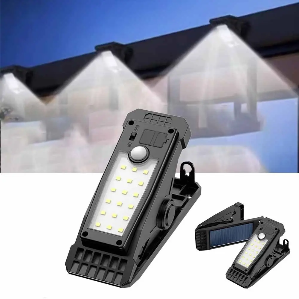 Clip On Solar Clip-on Lamp Smart Sensor 3 Modes Garden Wall Light Solar Powered Human Body Induction Solar Fence Light Gate