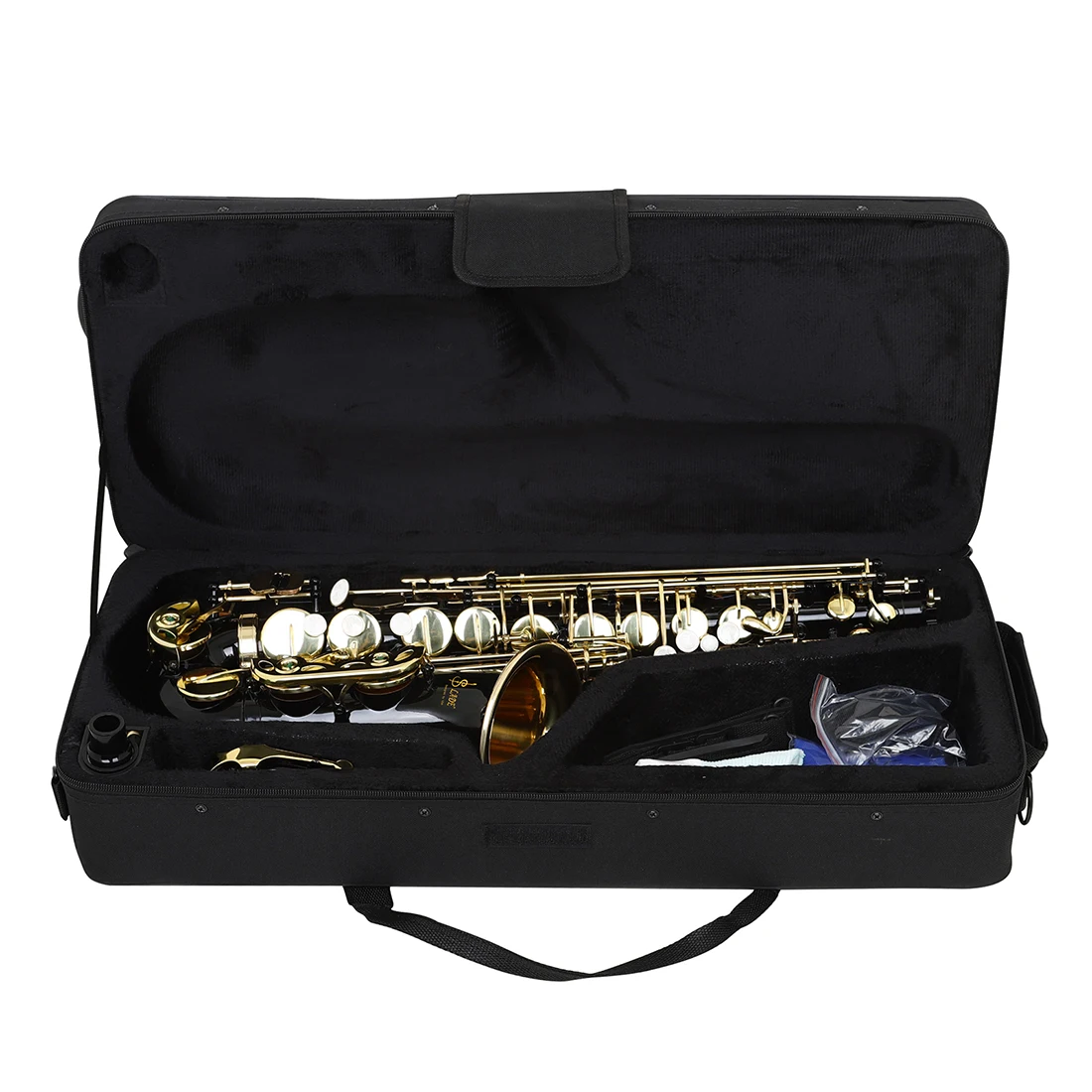 SLADE Black Gold Alto Saxophone Student Alto Saxophone E Flat  Beginner Saxophone Complete Set with Case Mouthpiece Strap Reed