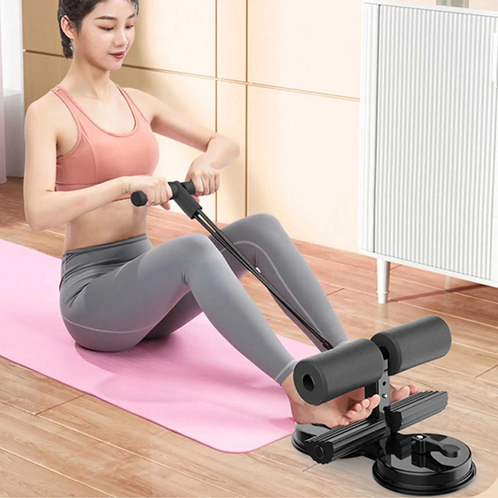 

Помощник приседаний, двойная присоска со шнурком, красота талии, домашнее оборудование для фитнеса, фиксированные бигуди для ног