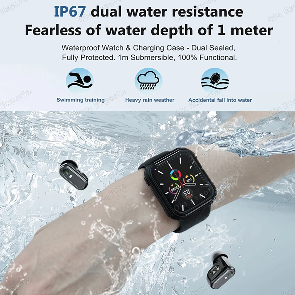 Nowe słuchawki TWS 2 w 1 Smartwatch 2025 Bezprzewodowe słuchawki Bluetooth z podwójnymi wkładkami do uszu, połączenia, monitorowanie zdrowia podczas snu, lokalizator GPS, smartwatch sportowy