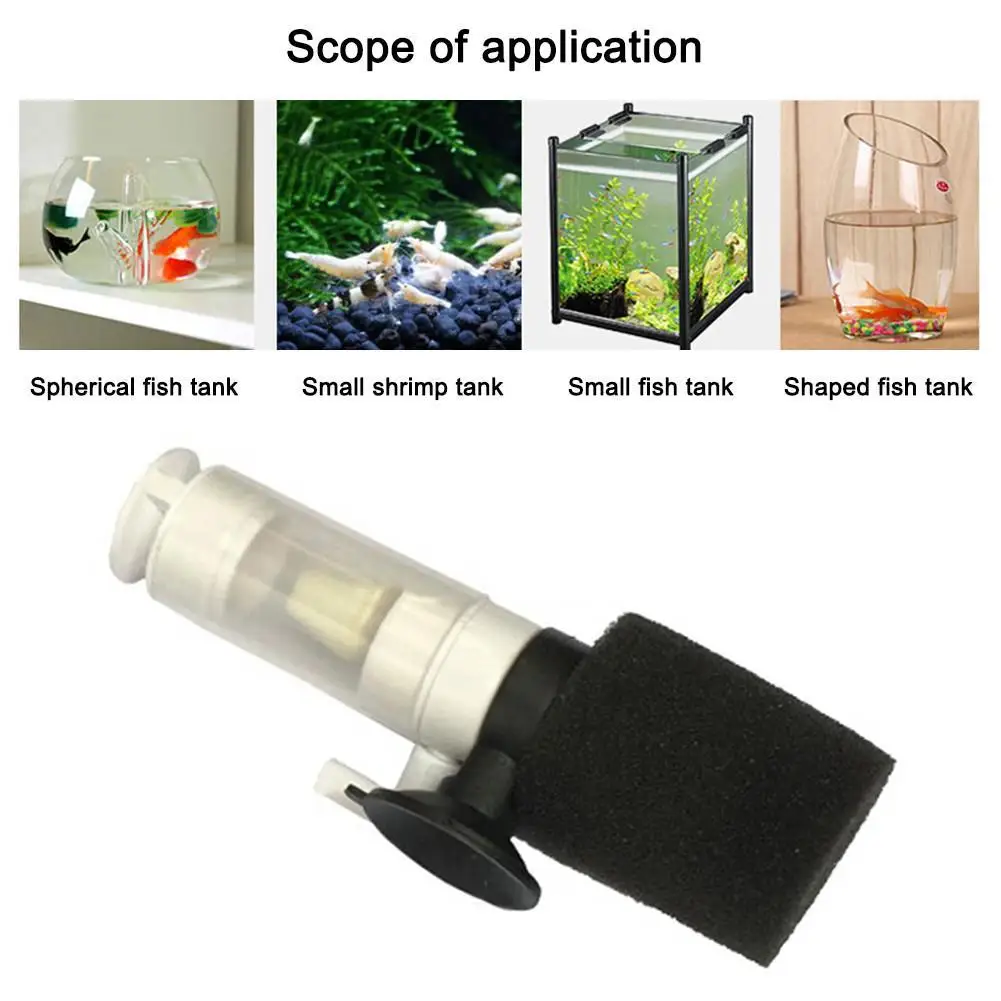 Silent Mini Water Pneumatic Filter Tank Oxygenation Submersible Filtration Fish Tank Filter for Fish Bowl Aquarium