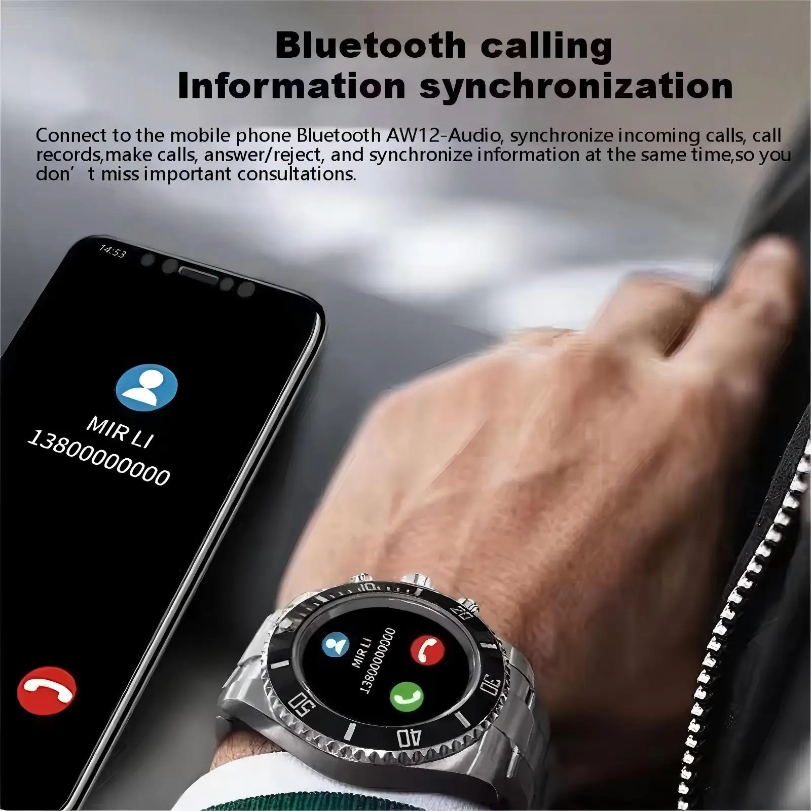 AW12 AW13 スマートウォッチメンズ Bluetooth 通話メッセージ表示カスタムダイヤルグリーンサブマリーナ外観デザインスポーツ LED 夜光