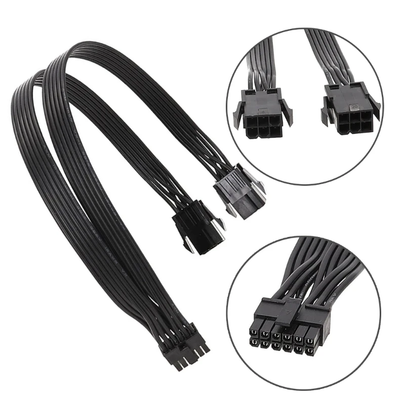 Y1UB Graphics Card 12PIN Power Supply Line Cable Two 6Pin Female to 12PIN male