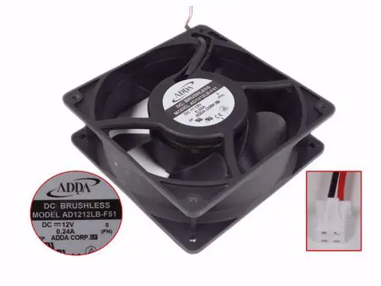 

ADDA AD1212LB-F51 DC 12V 0.24A 120x120x38mm 2-Wire Server Cooling Fan