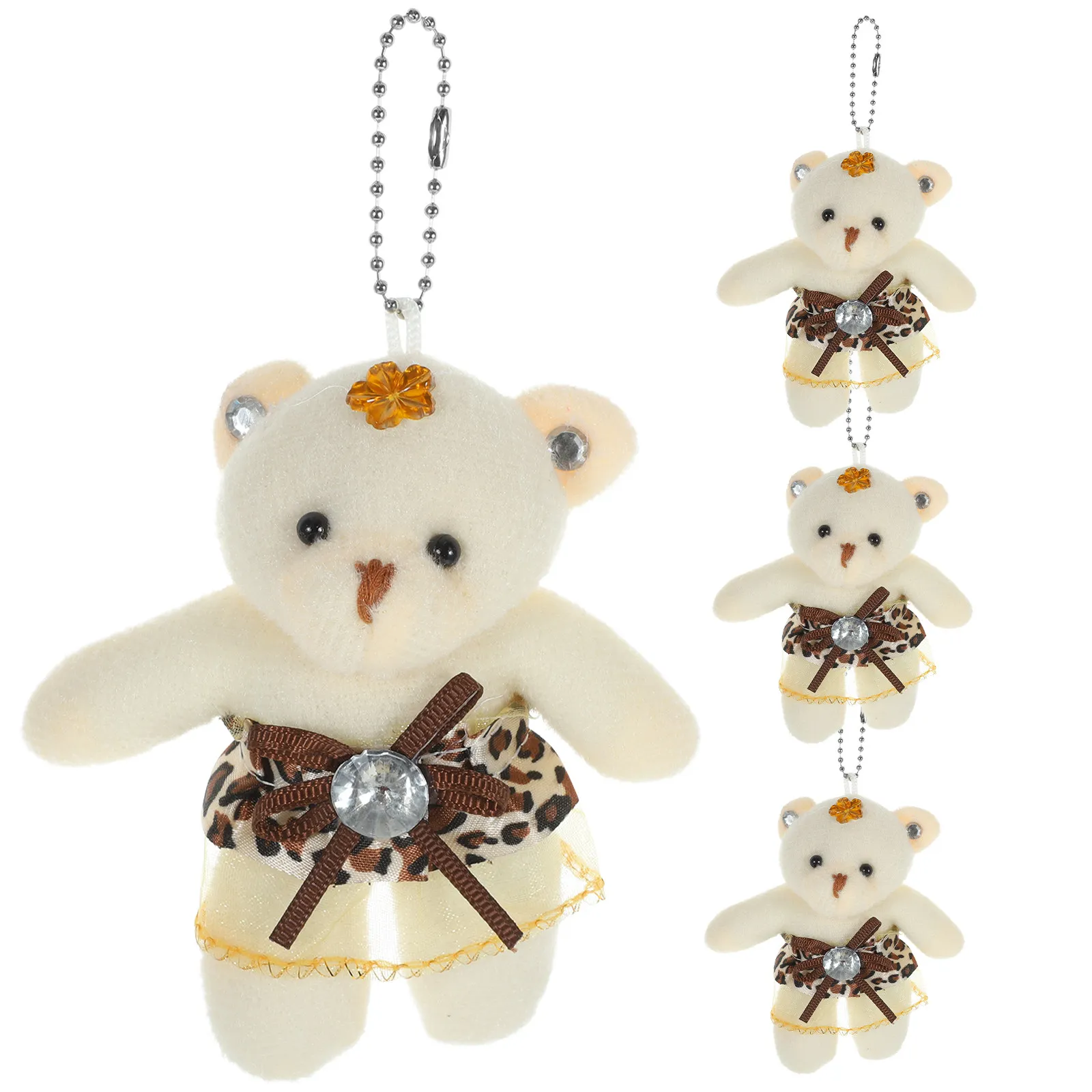 

4Pcs Bear Wedding Bouquet Cute Pendant Ornaments Party Decorations DIY Bouquet Accessories Adorable Bear Decoration