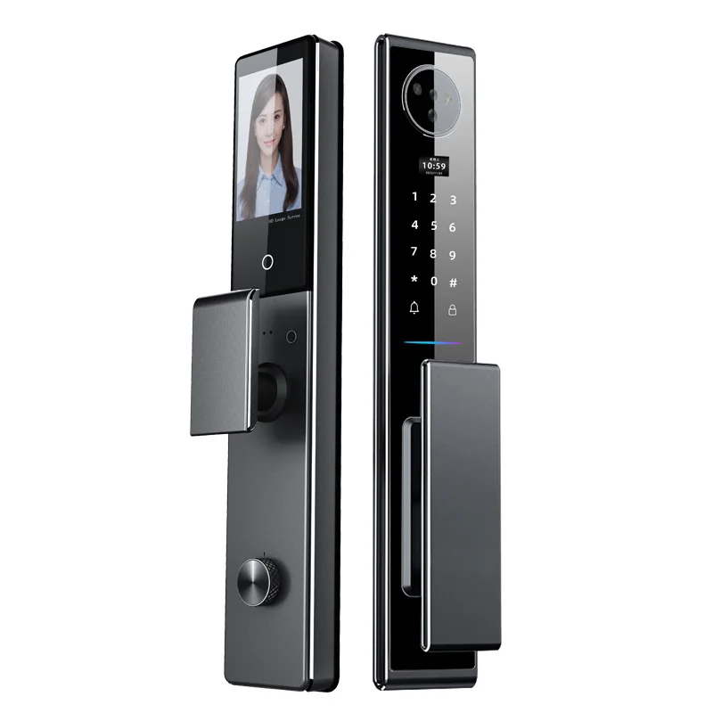 July008 JZ2 Pro Palm Vein Tuya Wifi 3D Face Recognition Fingerprint Full-Automatical Smart Home Security Lock Touch Screen Door