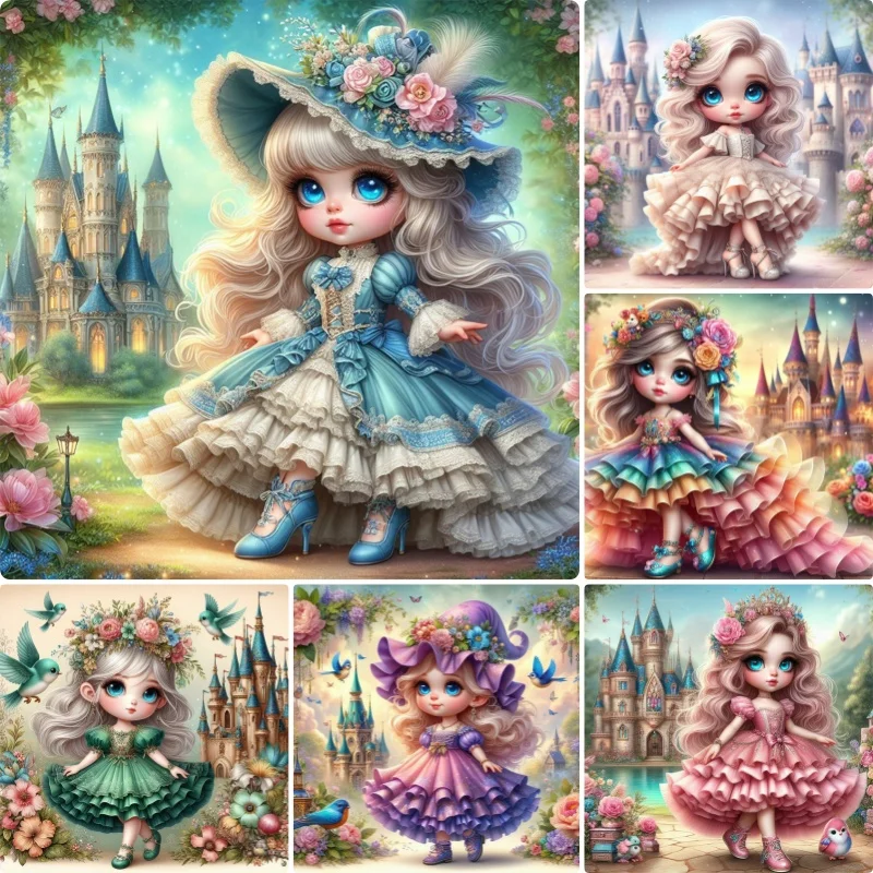 

5D алмазная живопись для девочек с героями мультфильмов, красивая девушка, алмазное искусство, фантазия, полная мозаика со стразами, вышивка для детской комнаты, Настенный декор