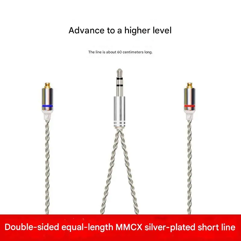 Custom 3.5mm To MMCX 96-Core Silver-Plated Earphone Cable Lossless Universal Short Upgrade Cable