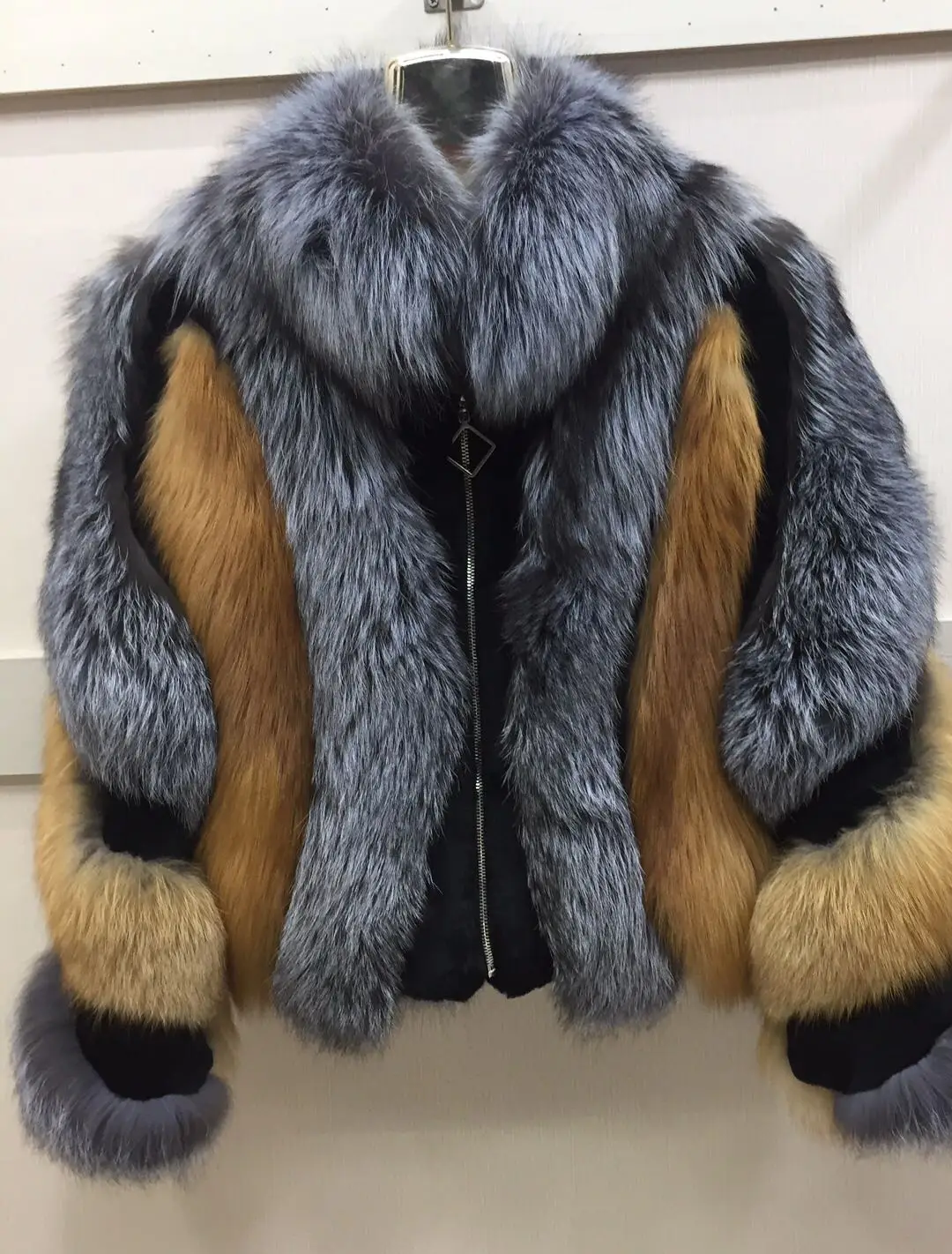 Winter Coat Women Real Fox Fur Jacket Real Rex Rabbit Fur Coats Thick Warm Natural Genuine Silver Fox Fur Overcoat Luxury Street