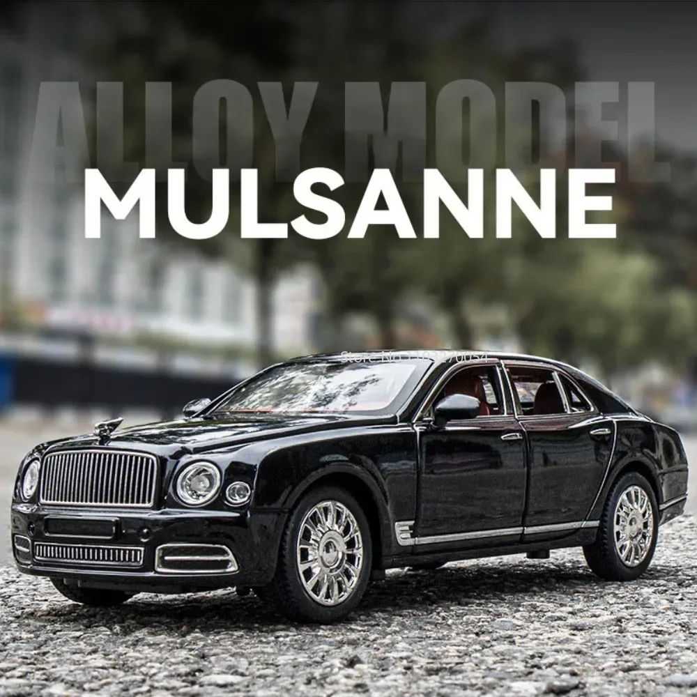 1:24 Mulsanne Legierung Diecast Autos Miniatur Modelle Spielzeug Metall Türen Geöffnet Sound Licht Zurückziehen Fahrzeuge Kinder Weihnachten Geschenke