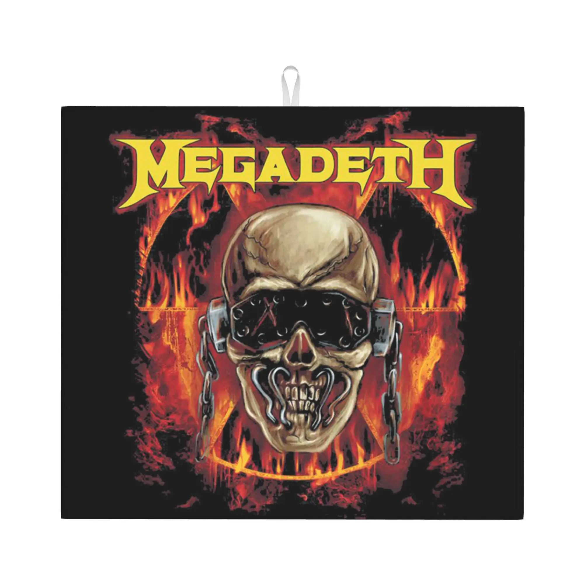 Drying Mat For Kitchen Skull Megadeths Heavy Metal Band Water Absorbent Waterproof On Slip Kitchen Counter Protector Mat