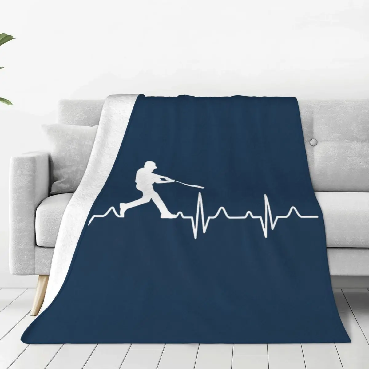 Baseball Player Heartbeat Blankets Fleece Lightweight Sofa Throw Blankets For Home Bedroom Travel Throws Bedspread Quilt