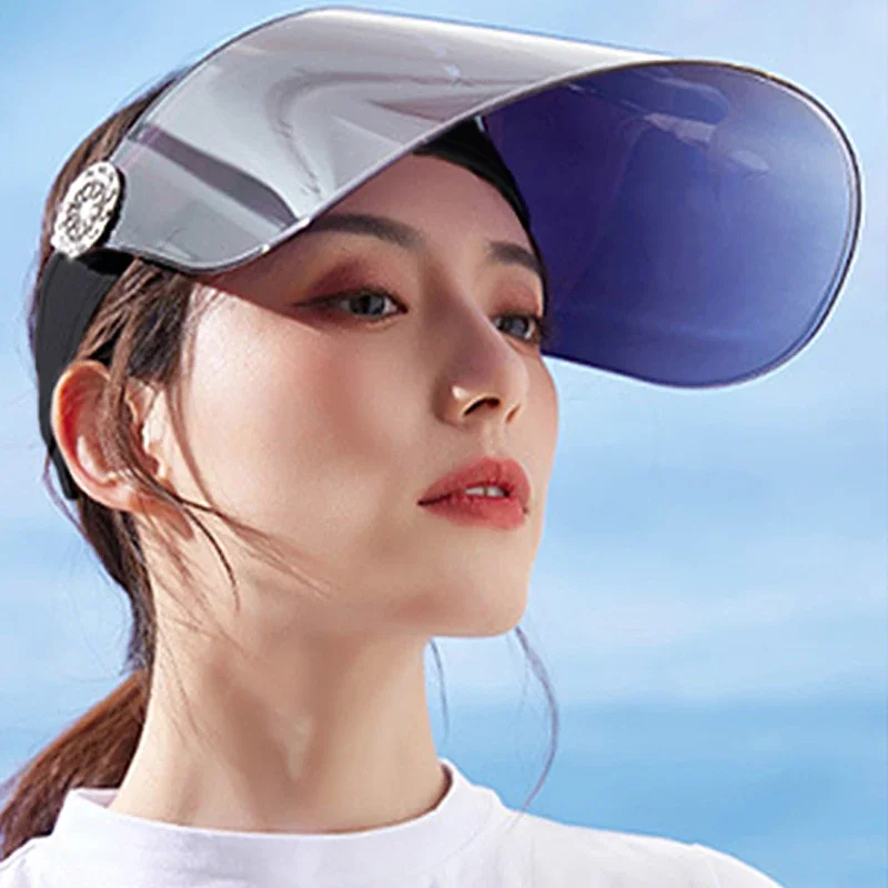 Purple Women's Summer Hat Sun Protection Shield Full Face Cover Adjustable Wide Brim Visor Cycling Travel Hat Beach Accessories