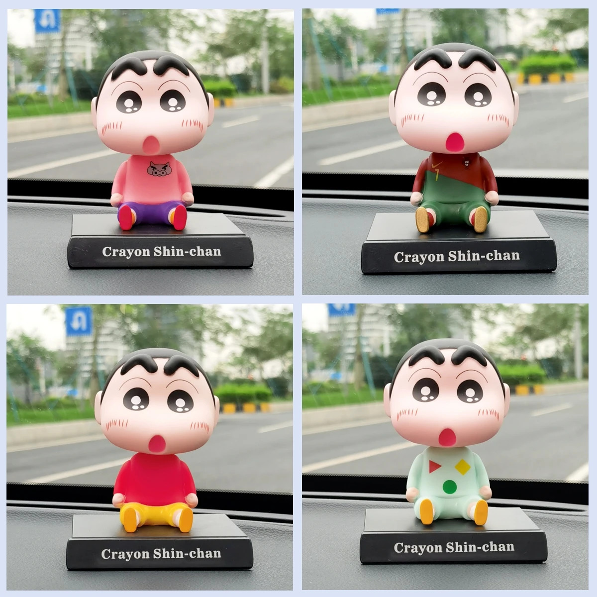 New Crayon Shin-chan Shinnosuke Nohara Car Doll Shaking Head Auto Interior Kawaii Tabletop Decoration BobbleHead Kids Toys Gift