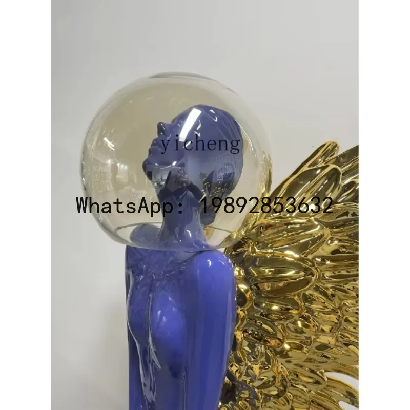 Modern Ornament Winged Angel Sculpture Character High Art Hotel Clubhouse Ornament living room decoration