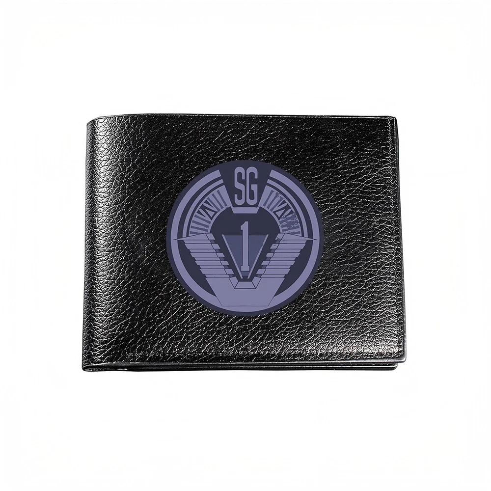 Circled Emblem With Arrow And Sc Letters Fashionable Men S Wallet Card Holder Casual Business Style