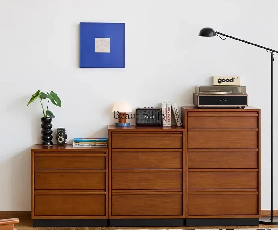 yj21  Skeleton Line Three-Four Drawer Cabinet For Living Room With An Elegant And High-End Feel