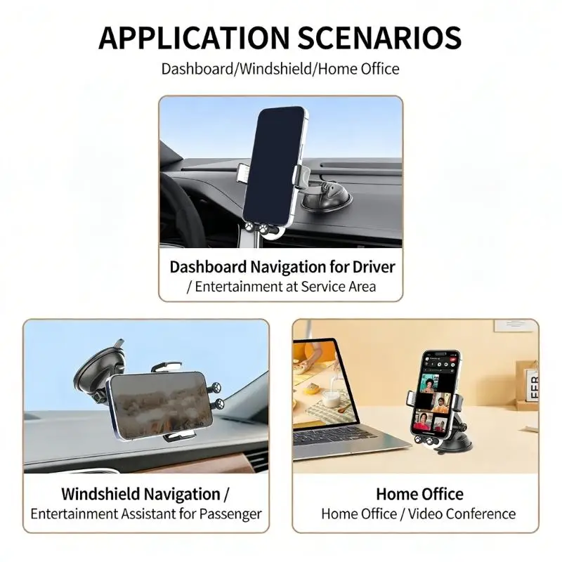 R53C Strong Vacuum Cup Phone Mount with Playful Panda Design Suitable for Long Trip