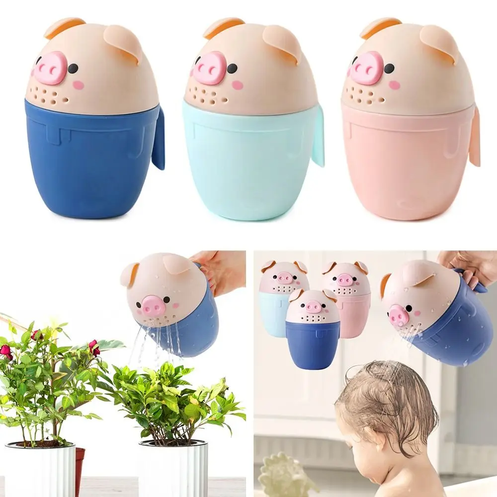 

Cartoon Pig Baby Shower Spoons Washing Head Waterfall Rinser Hair Cup Baby Bath Cup Shampoo Rinse Cup