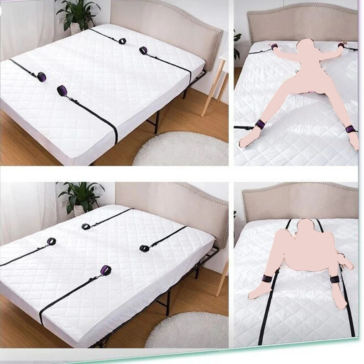 BDSM Bed Restraint Female Handcuff Sex Toy Adult Bed Game Ankle Cuff Couple Erotic Bedding Strap SM Slave Bondage Women Restrain