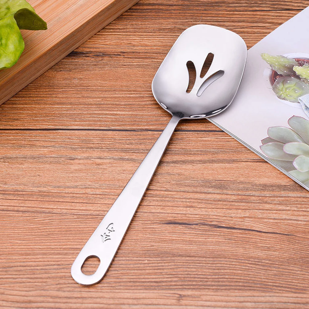 

Stainless Steel Serving Spoon Multifunctional Slotted Ergonomic Grip Home Hotel Restaurant Kitchen Utensil Gifts
