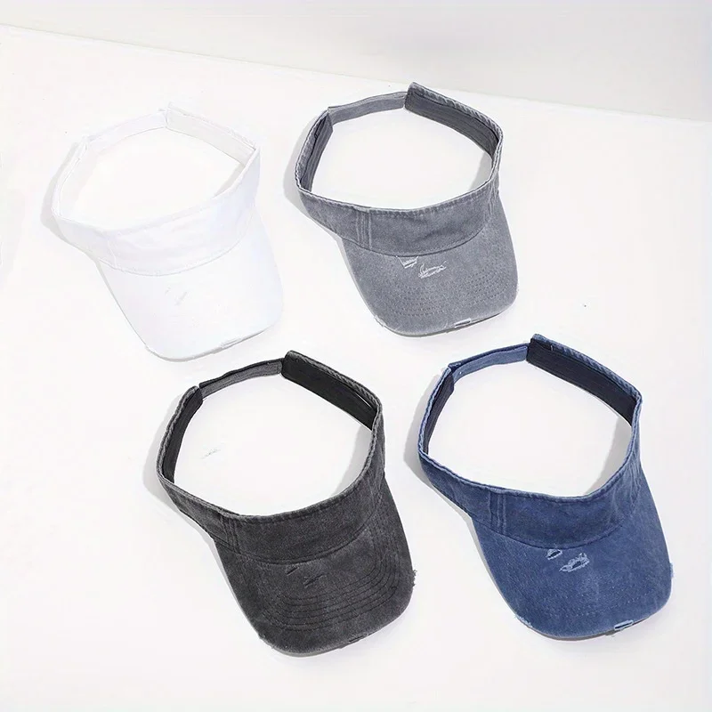 

Denim Baseball Sun Visor Hat Adjustable Strap Breathable Casual Solid Color One Size Fits Most Outdoor Sports