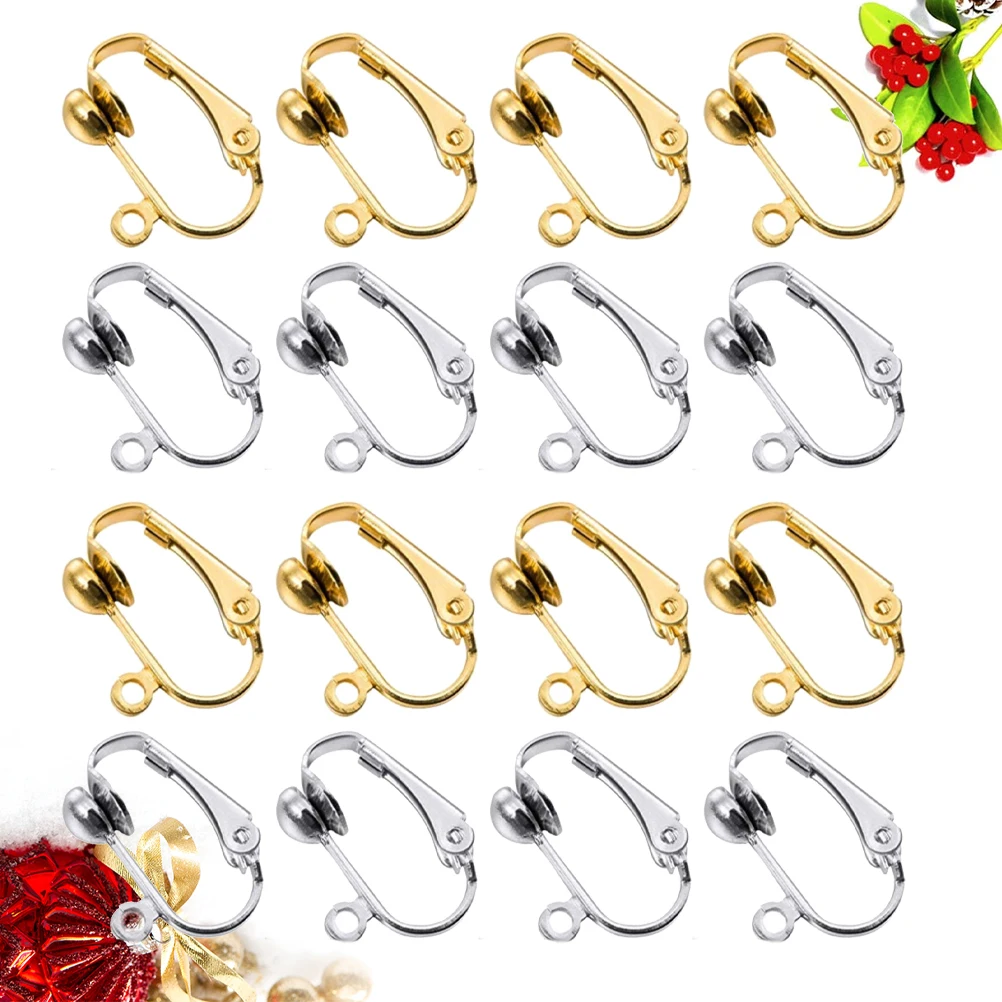 

40pcs Non Pierced Earrings Adjustable Ear Clips for Girls Bright Color Clip On Earrings Ideal Outfits Parties Occasions