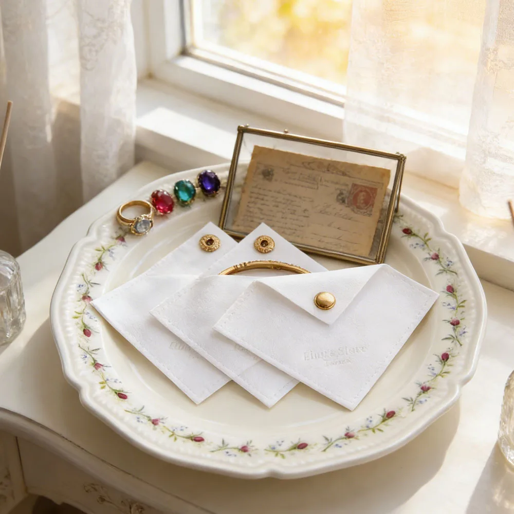 

100 шт. индивидуальная сумка-защелка для ювелирных изделий 10x10 см 8x8 см, чехол из микрофибры на пуговицах, серьги, кольцо, браслет, ожерелье, ластик, правила для хранения подарков