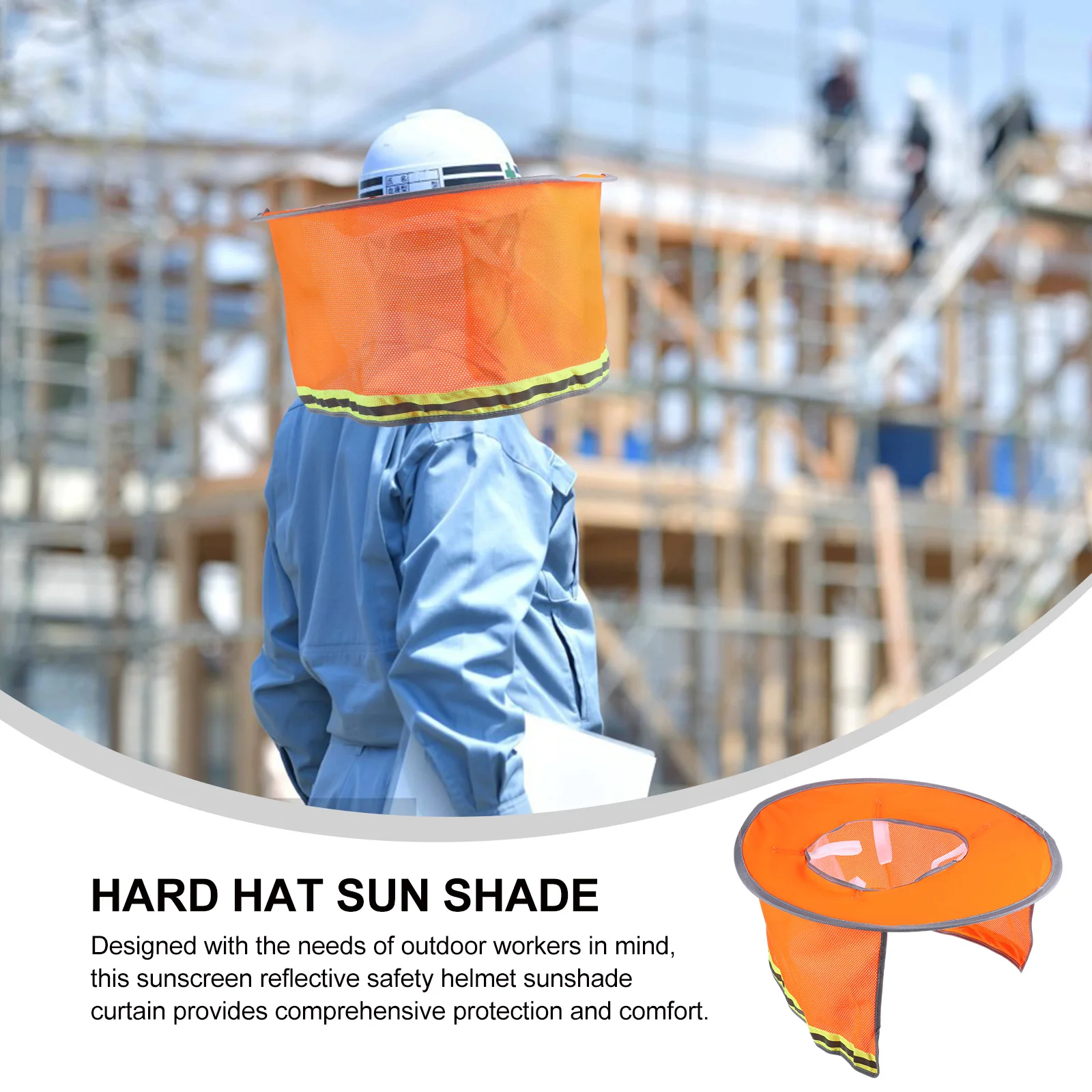 

Safety Sun Visor Wide Brim Neck Shield Fluorescent Yellow Construction Hard Hat Accessories Outdoor Work Protection Labor