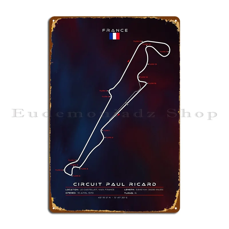 Circuit Paul Ricard Metal Signs Designer Wall Cave Designing Wall Pub Home Tin Sign Poster