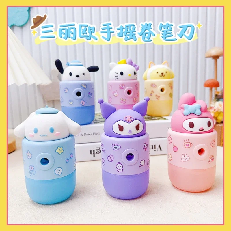 

Cartoon Sanrio Hand cranked Pencil Sharpener for Elementary School Students, Pencil Sharpener, Automatic Pen Insertion