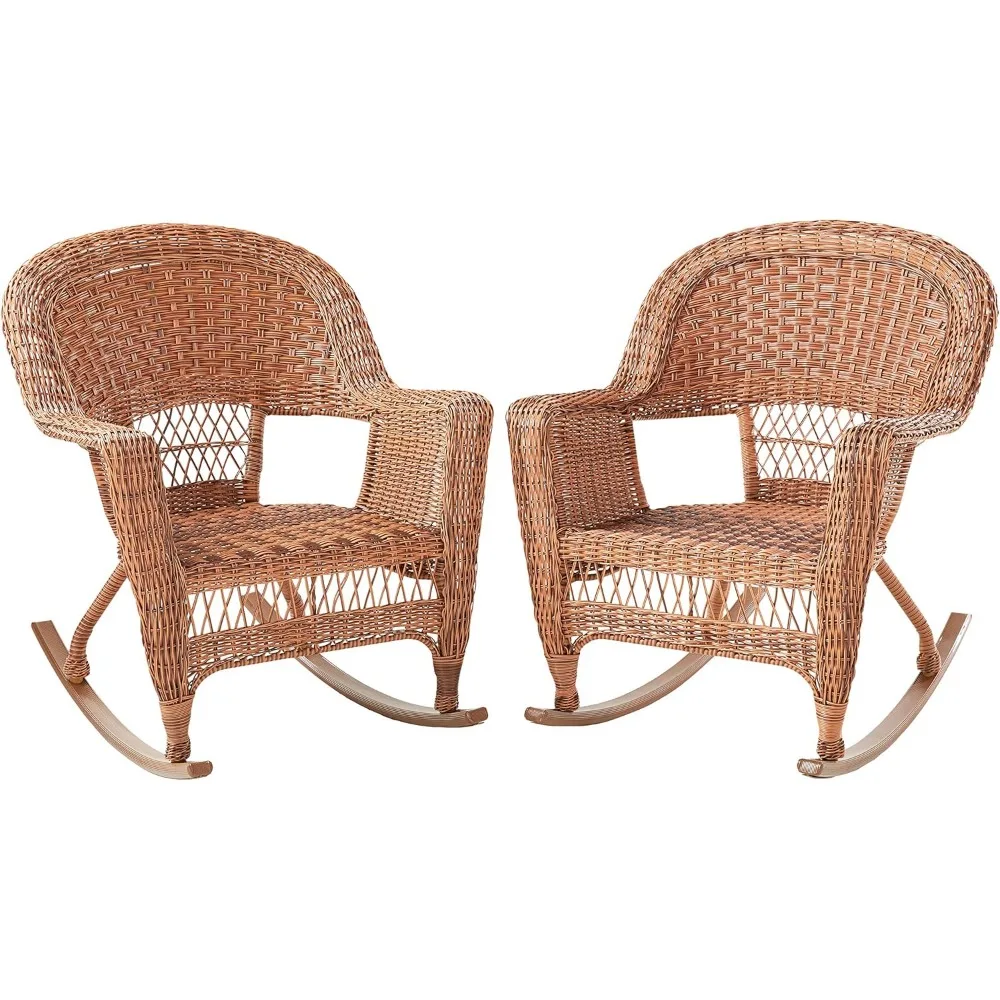 Set of 2 Wicker Rocker Chairs