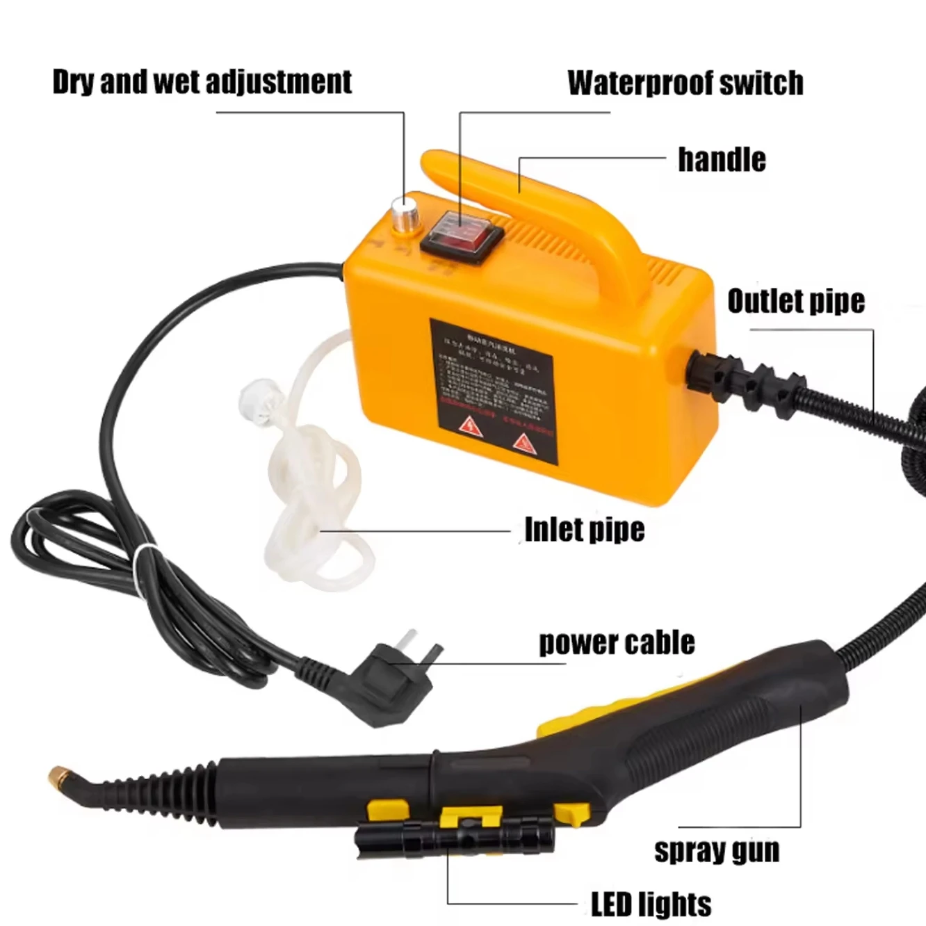 

2600W Steam Clean With Box and Handle Household Washing Car High-Powered Portable