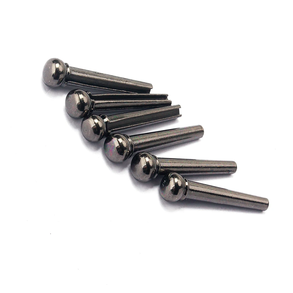 

6 Pcs Copper Stringed Set Guitar Bridge Mass Brass Pins Pearlescent Acoustic Accessory Inlaid Abalone Dot