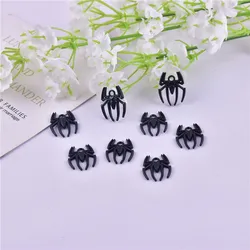 10pcs/pack Halloween Black Spider Metal Charms Pendant for Earring Necklace Jewelry Making Craft DIY