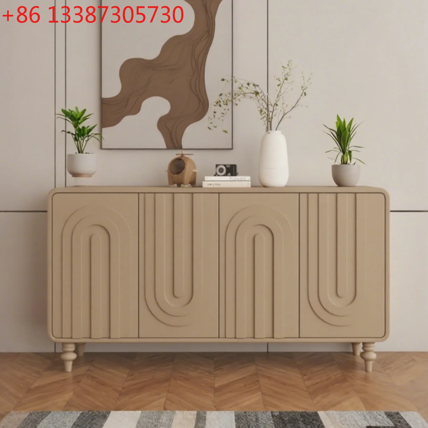 

French Cream Style Dining Side Cabinet Entry Entrance Cabinet Light Luxury Restaurant Side Cabinet