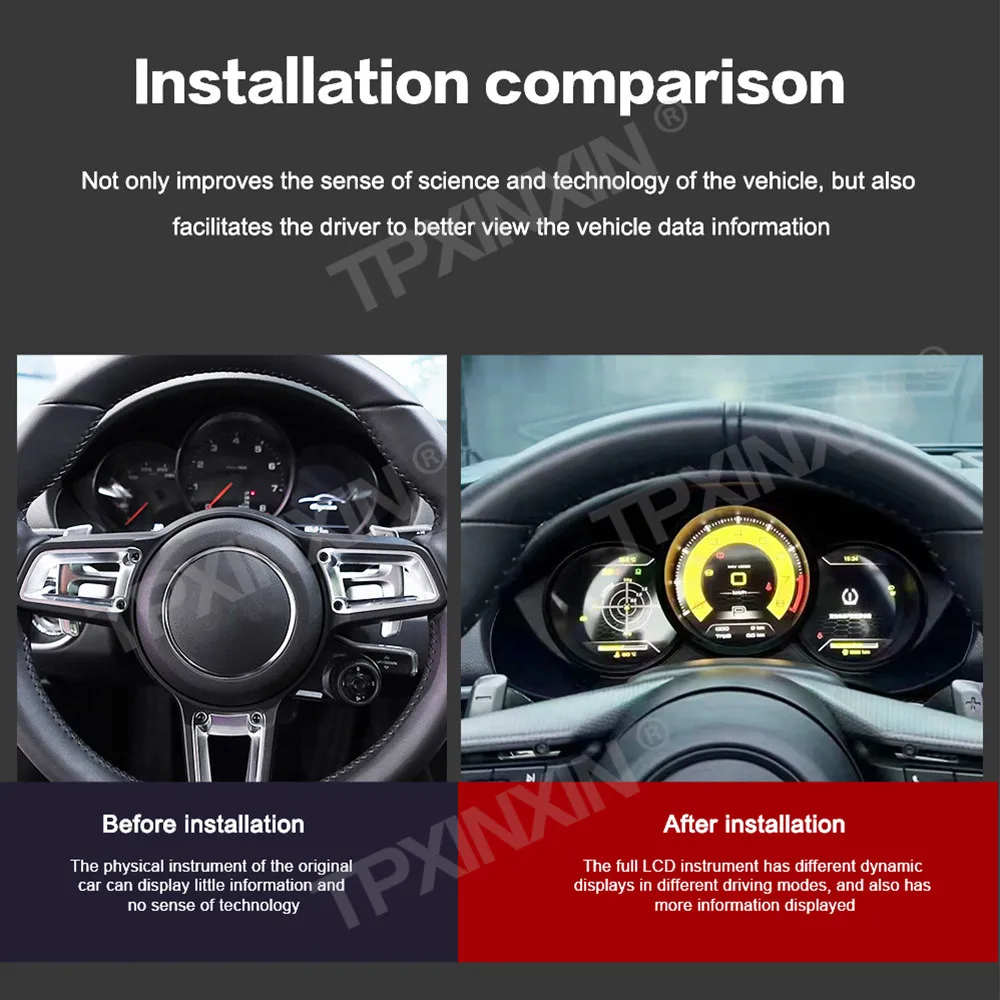 For Porsche 718 2011-2023 Digital Cluster Car LCD Dashboard Panel Virtual Cockpit Instrument Speedometer Screen Unit