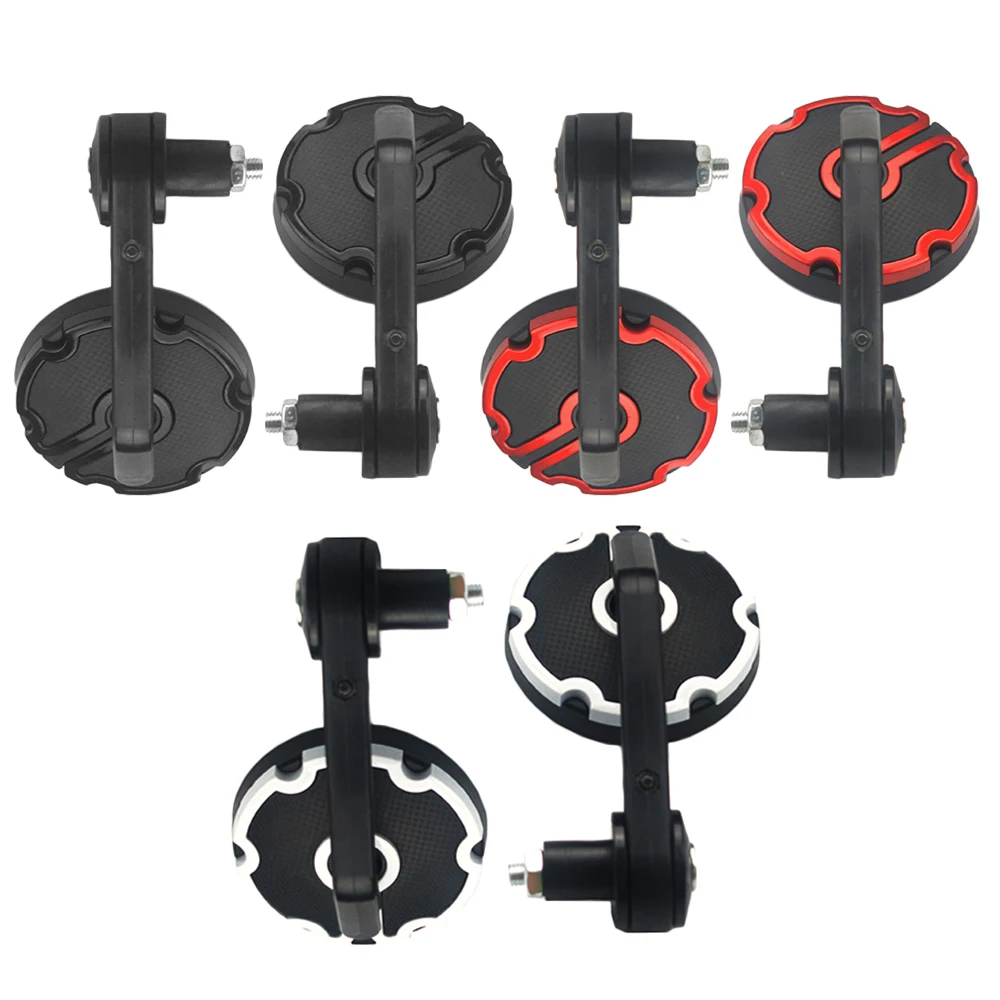 

2pcs 7/8" 22mm Adjustable Motorcycle Rearview Side Mirrors Handlebar Bar End Mirror ABS Round Clear Glass Universal