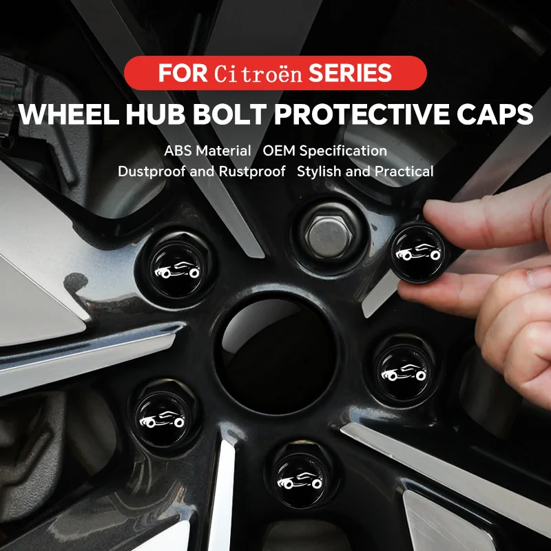 

Car Tire Nut Caps 20Pcs Black For Citroen C5X C6 C5 Aircross C5X C4L C-Quatre C-Elysee C3XR Car Wheel Caps Bolts