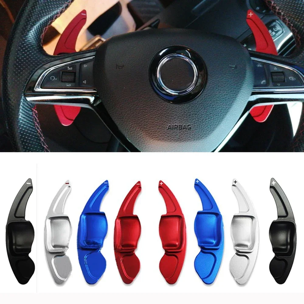 For Skoda Octavia A7 MK3 5E RS VRS Superb B8 Scala Karoq Kodiaq Car Steering Wheel Shift Paddle Extend Shifters Sticker DSG Gear