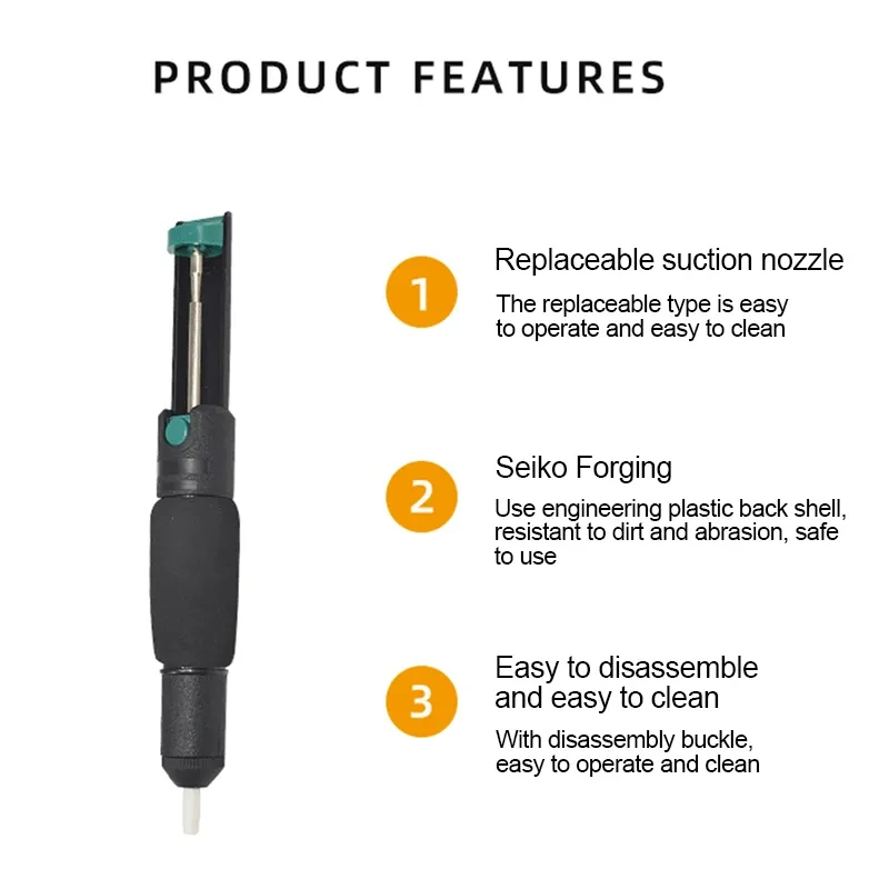 Aluminum Metal Desoldering Pump Suction Tin Gun Solder Sucker Pen Vacuum Soldering Removal Tool Iron Desolder Hand Welding Tool