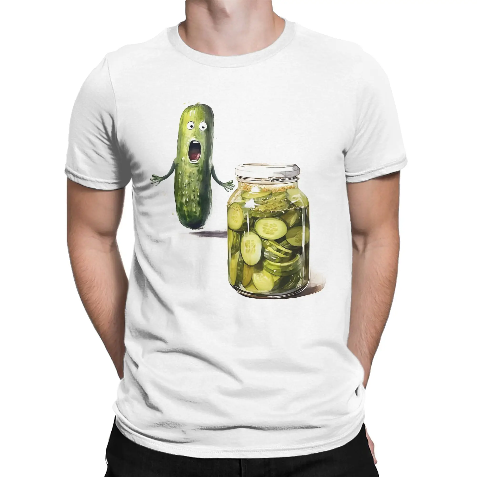 Men's T-Shirt Funny 3d Cucumber Humorous Cotton Tee Shirt Short Sleeve Creative Cartoon T Shirts Crew Neck Tops New Arrival